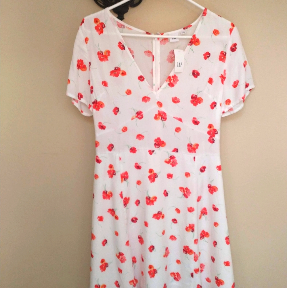 Gap Red and White flower dress